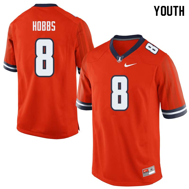 Youth #8 Nate Hobbs Illinois Fighting Illini College Football Jerseys Sale-Orange